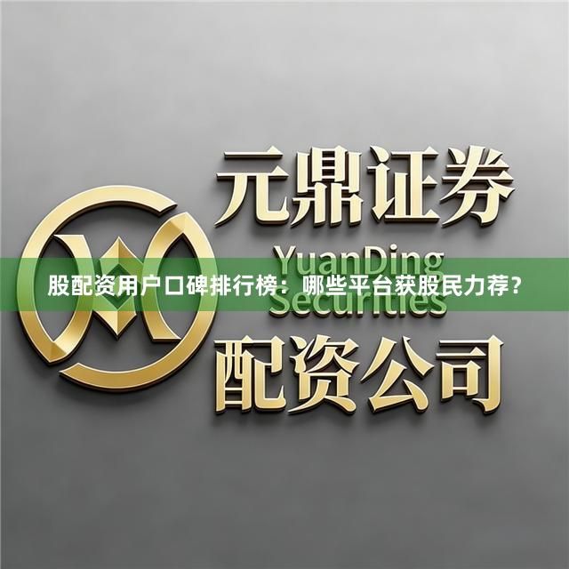 股配资用户口碑排行榜：哪些平台获股民力荐？