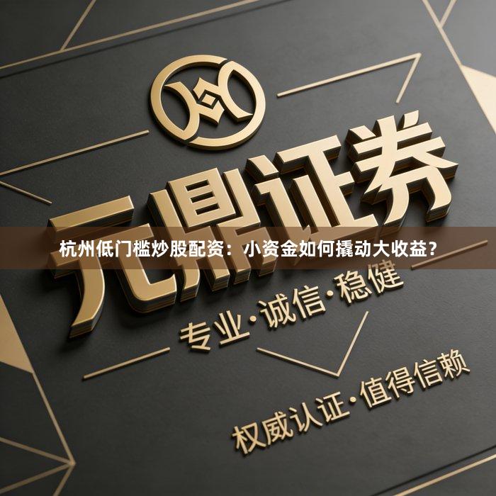 杭州低门槛炒股配资：小资金如何撬动大收益？